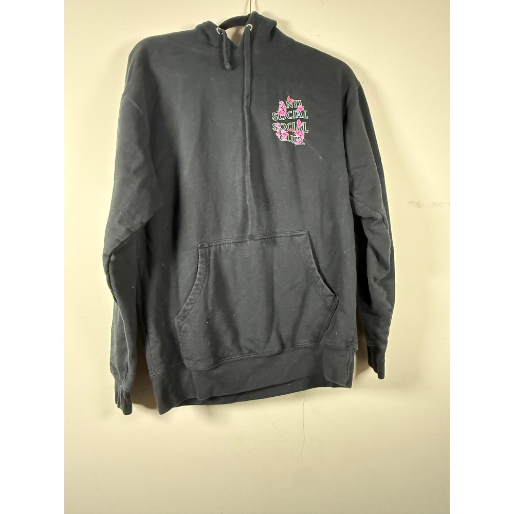 Anti Social Social Club Kkoch Hoodie Womens Medium Black Pink Cherry Blossom